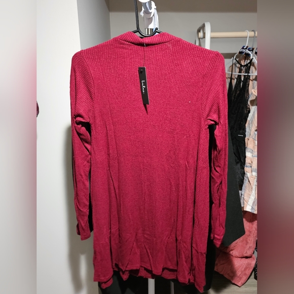 #17 Lulus Red Long Cardigan - Picture 2 of 2